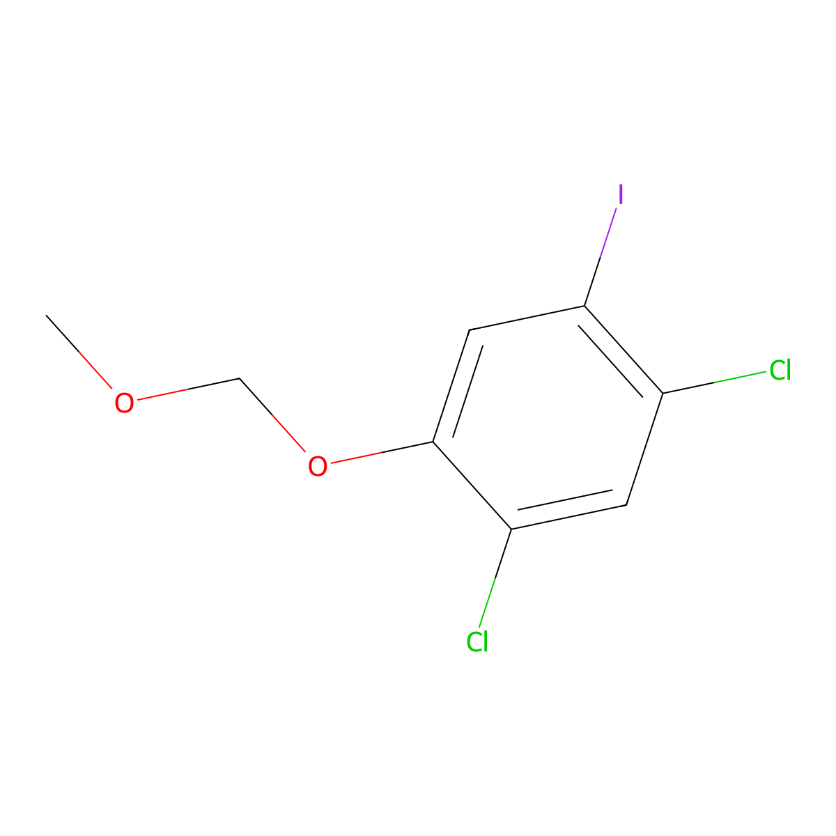 1,5-Dichloro-2-iodo-4-(methoxymethoxy)benzene molecular structure, CAS 1028332-13-9