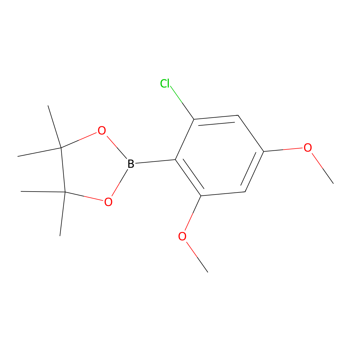 2-(2-Chloro-4,6-dimethoxyphenyl)-4,4,5,5-tetramethyl-1,3,2-dioxaborolane molecular structure, CAS 1028332-16-2