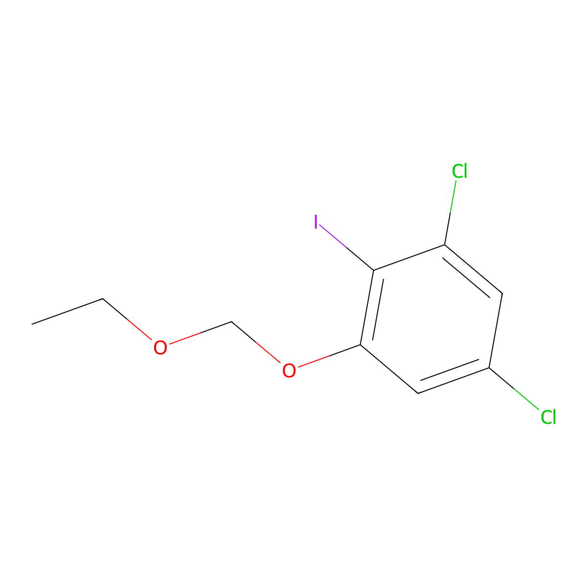 1,5-Dichloro-3-ethoxymethoxy-2-iodobenzene molecular structure, CAS 1028332-20-8