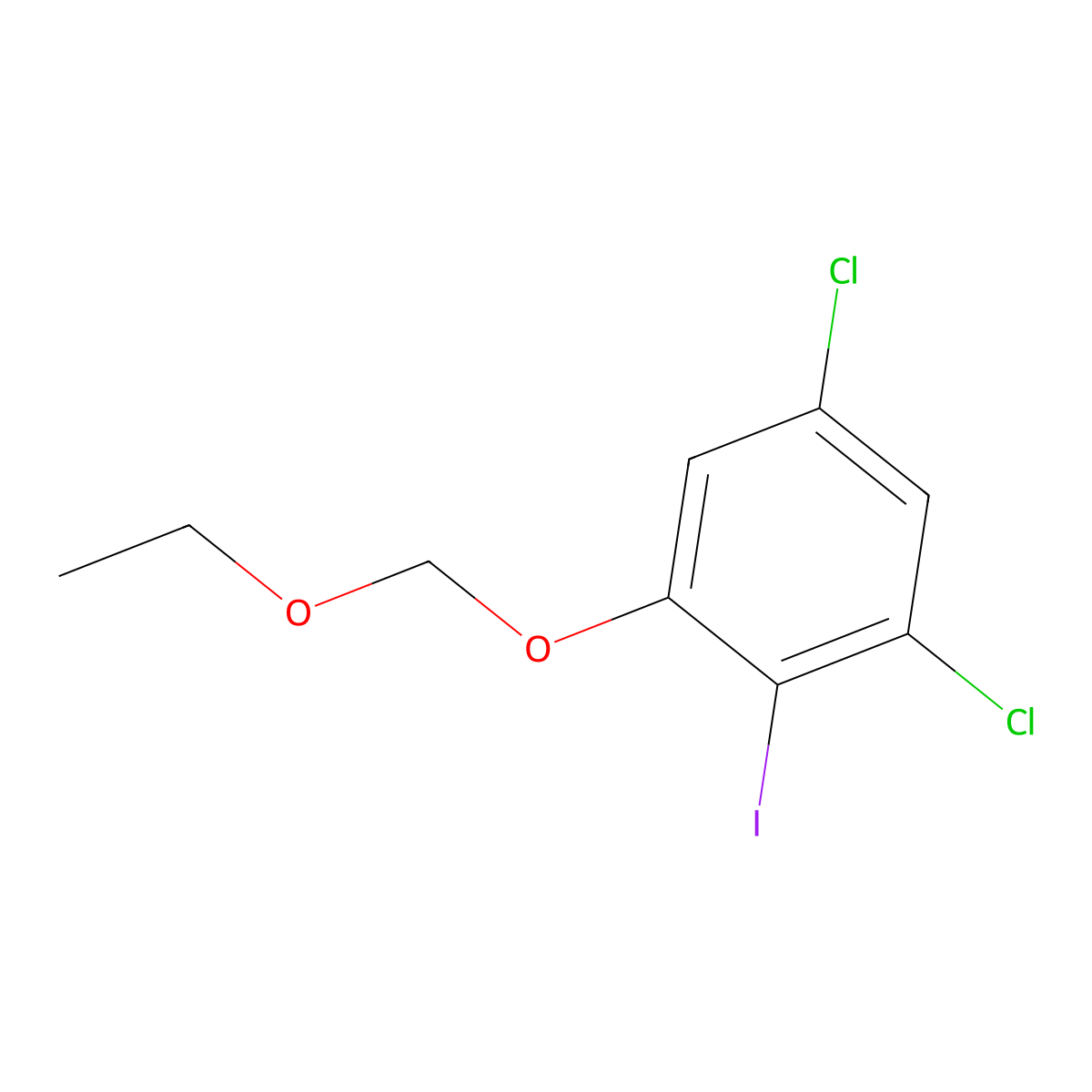 1,5-Dichloro-3-ethoxymethoxy-2-iodobenzene molecular structure, CAS 1028332-20-8