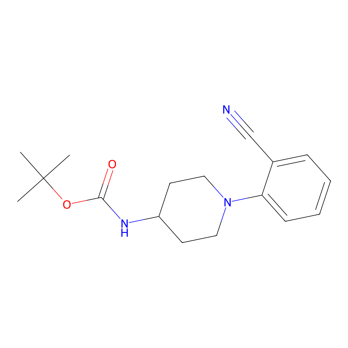 tert-butyl N-[1-(2-cyanophenyl)piperidin-4-yl]carbamate molecular structure, CAS 1028339-22-1