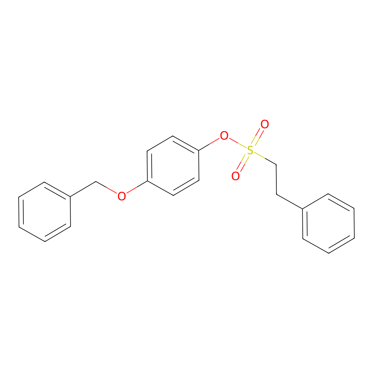 2-Phenyl-ethanesulfonic acid 4-benzyloxy-phenyl ester molecular structure, CAS 102834-56-0