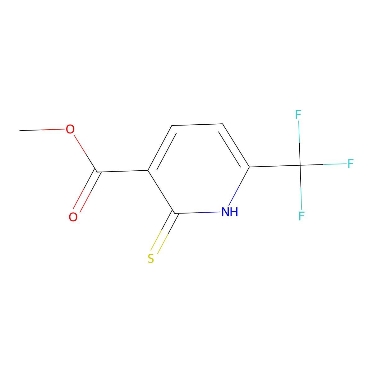 Methyl 2-mercapto-6-trifluoromethyl-3-pyridinecarboxylate molecular structure, CAS 1028343-10-3