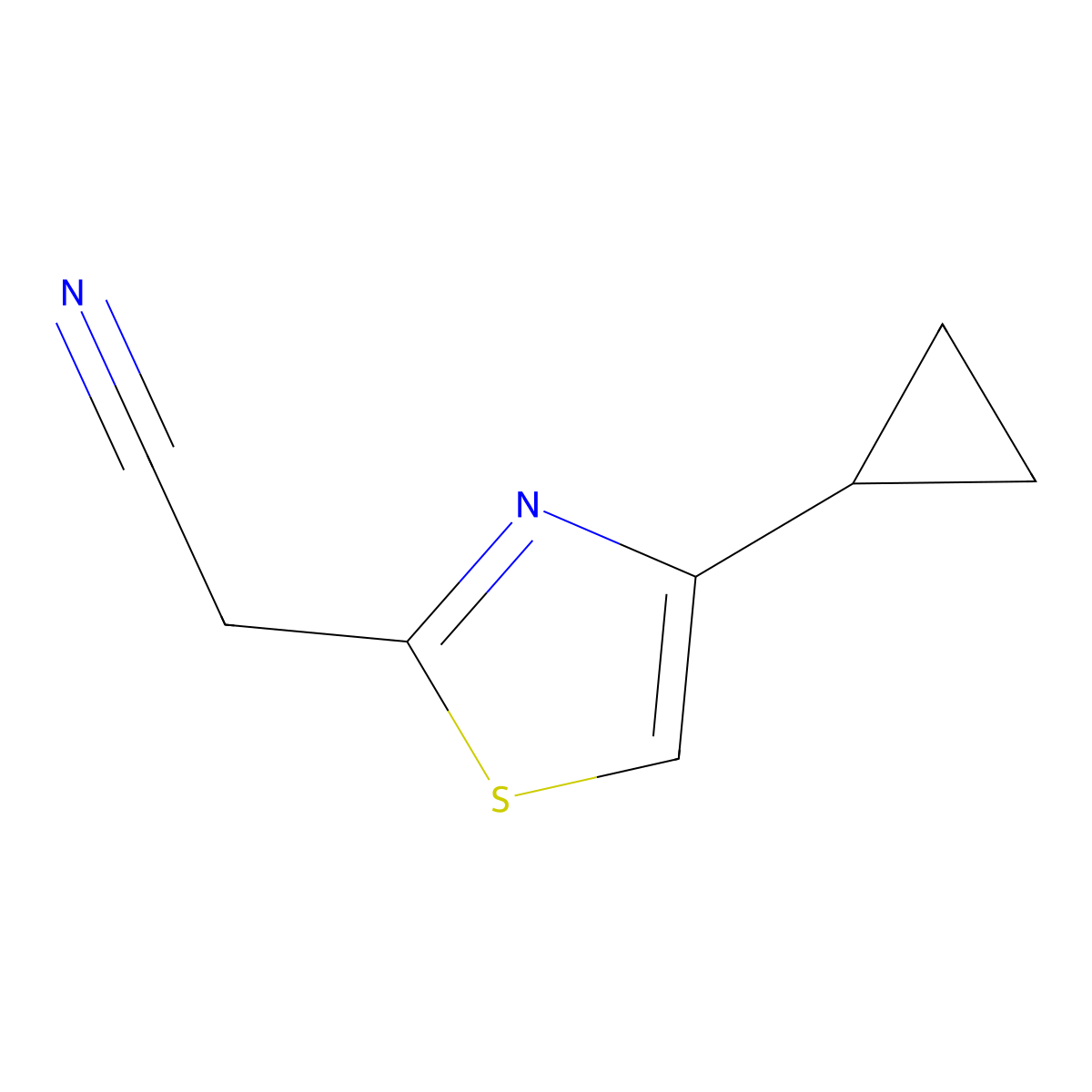 2-(4-Cyclopropylthiazol-2-yl)acetonitrile molecular structure, CAS 1028352-85-3