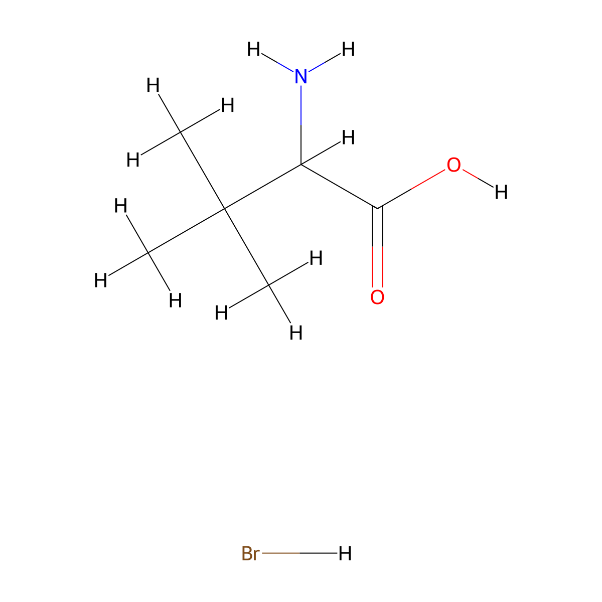 2-Amino-3,3-dimethylbutanoic acid hydrobromide molecular structure, CAS 1028362-22-2