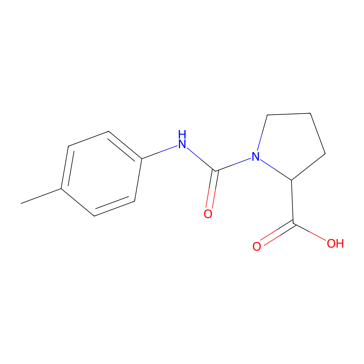 1-[(4-Methylphenyl)carbamoyl]pyrrolidine-2-carboxylic acid molecular structure, CAS 1028365-64-1