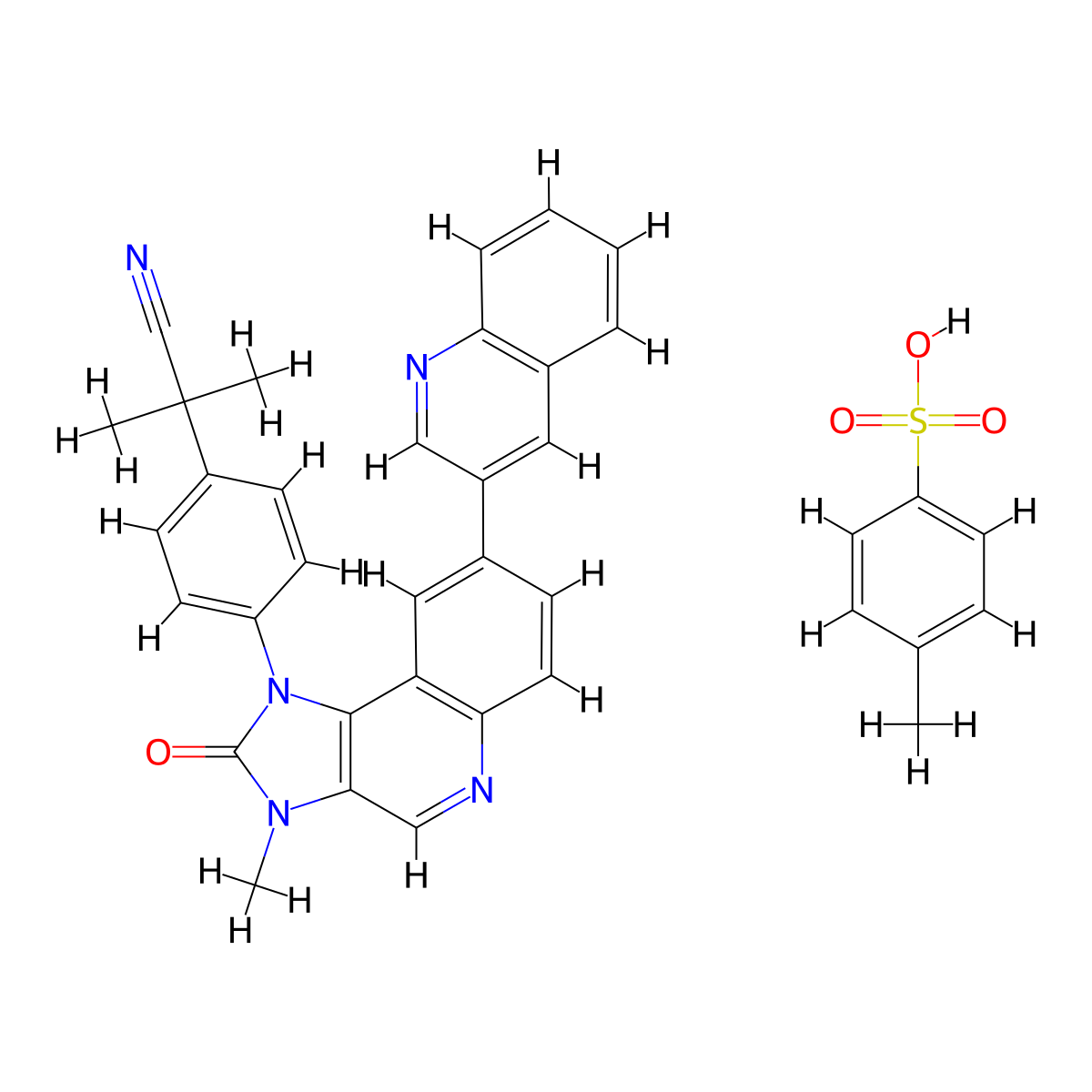 Dactolisib Tosylate molecular structure, CAS 1028385-32-1