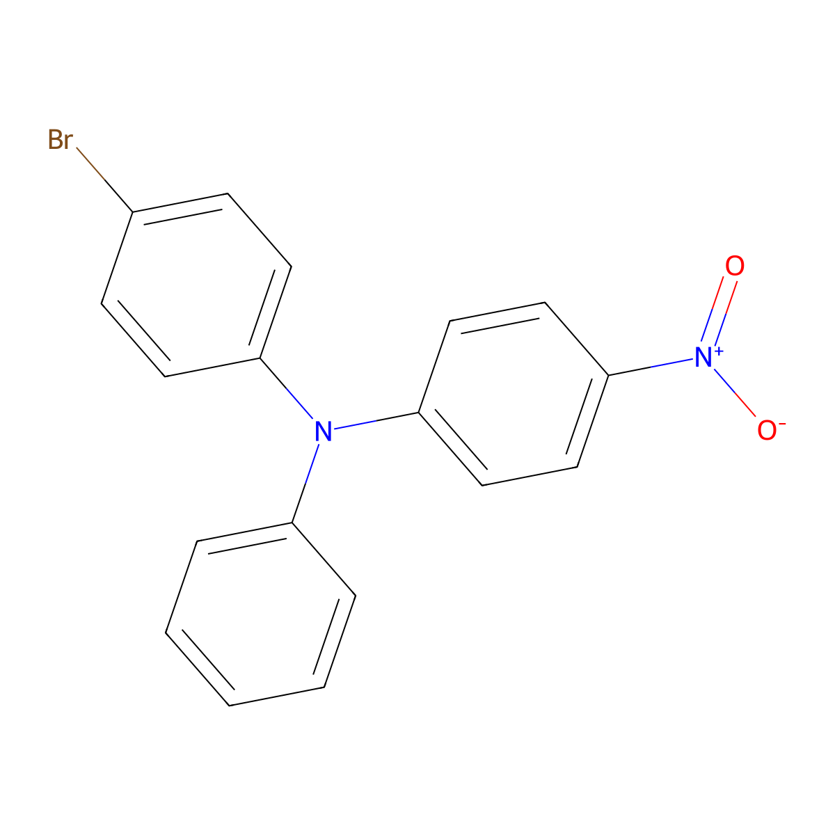 4-Bromo-N-(4-nitrophenyl)-N-phenylaniline molecular structure, CAS 1028385-91-2