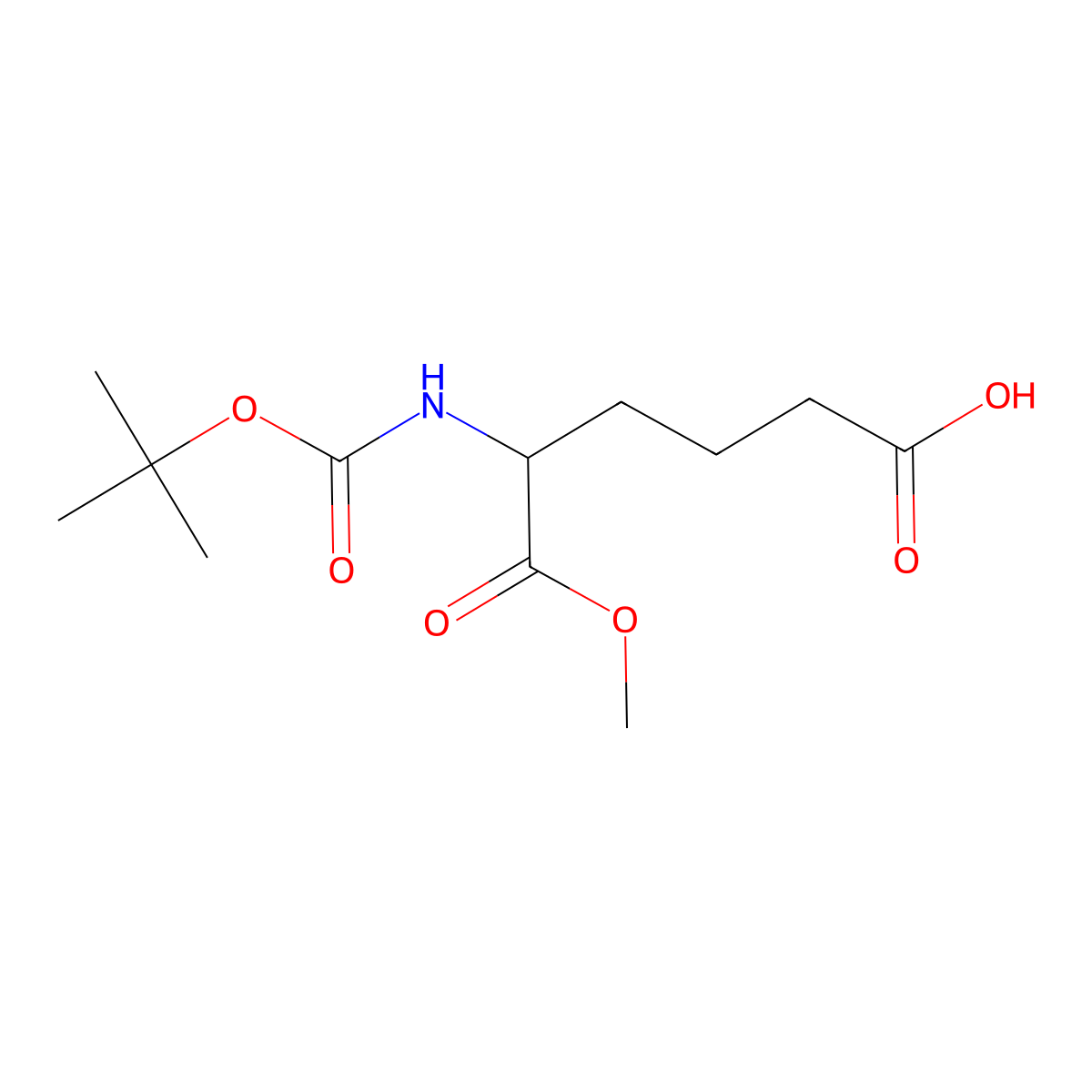 (5S)-5-{[(tert-butoxy)carbonyl]amino}-6-methoxy-6-oxohexanoic acid molecular structure, CAS 1028397-23-0
