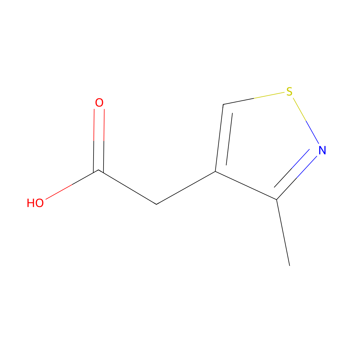 2-(3-Methyl-1,2-thiazol-4-yl)acetic acid molecular structure, CAS 10284-36-3