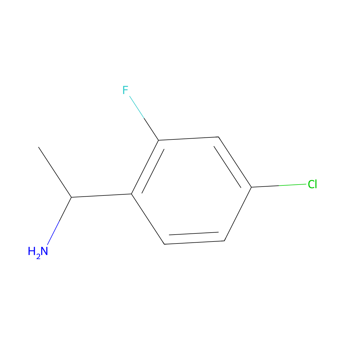 1-(4-Chloro-2-fluorophenyl)ethan-1-amine molecular structure, CAS 1028405-72-2