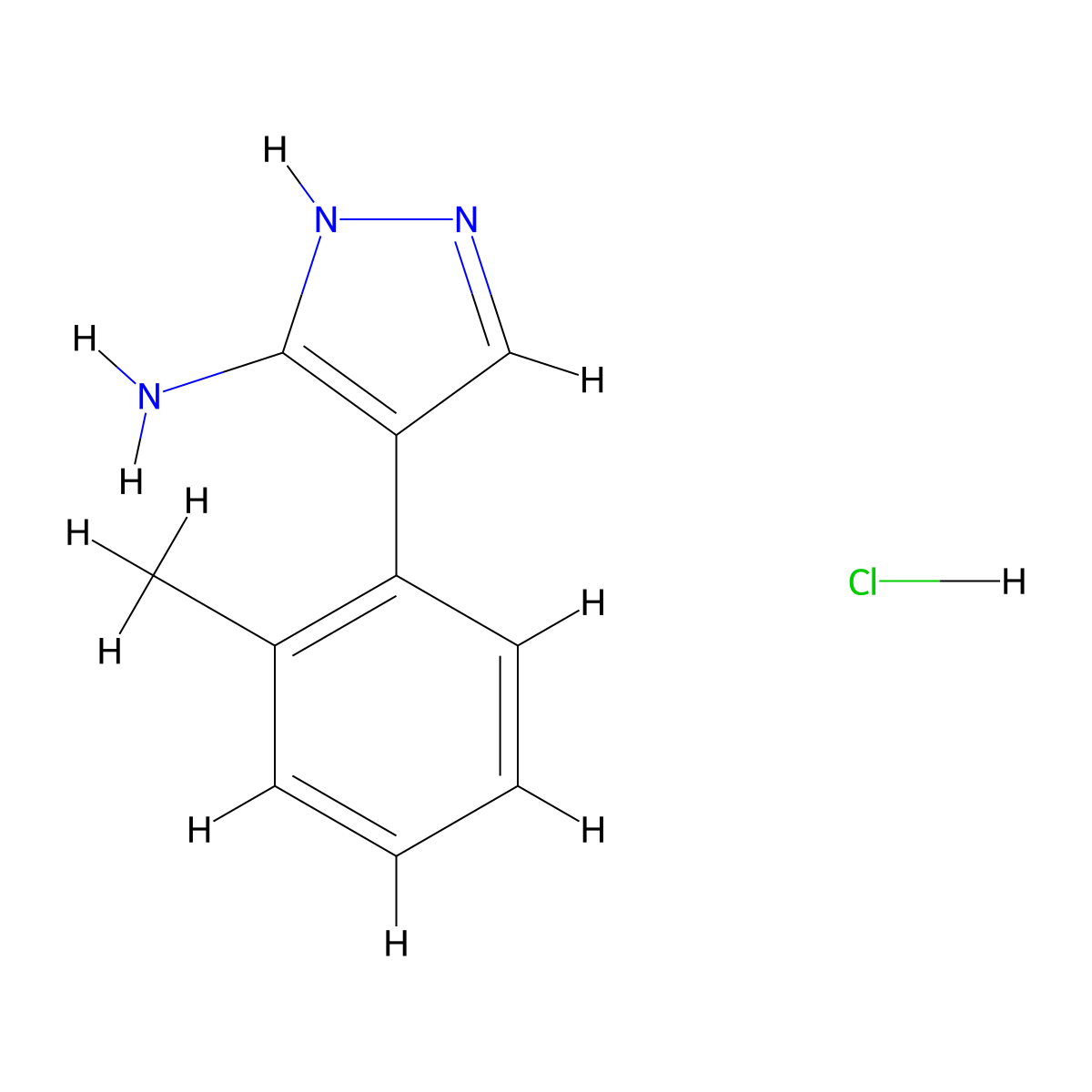 4-(o-Tolyl)-1H-pyrazol-3-amine hydrochloride molecular structure, CAS 1028449-23-1
