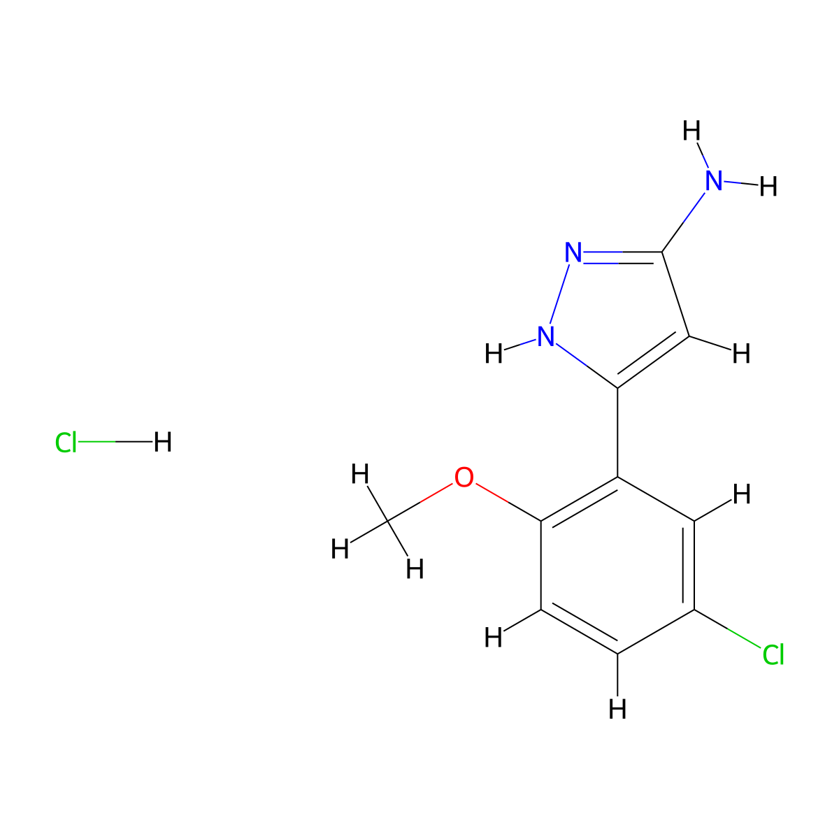 3-(5-Chloro-2-methoxyphenyl)-1H-pyrazol-5-ylamine hydrochloride molecular structure, CAS 1028449-24-2