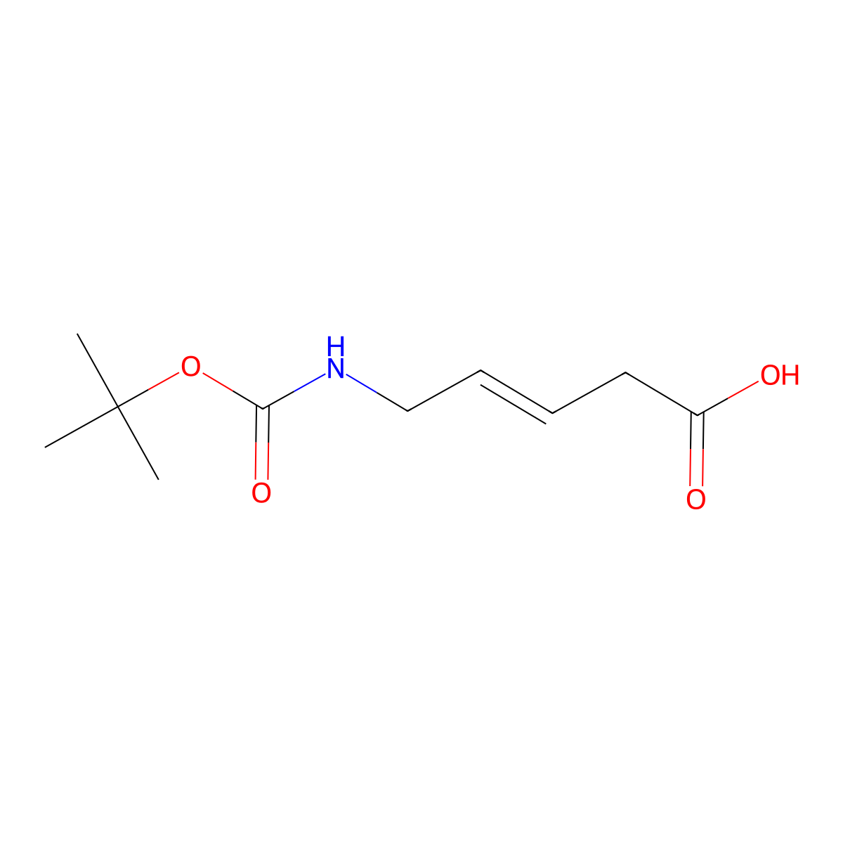 (E)-5-(tert-Butoxycarbonylamino)-3-pentenoic acid molecular structure, CAS 102845-69-2