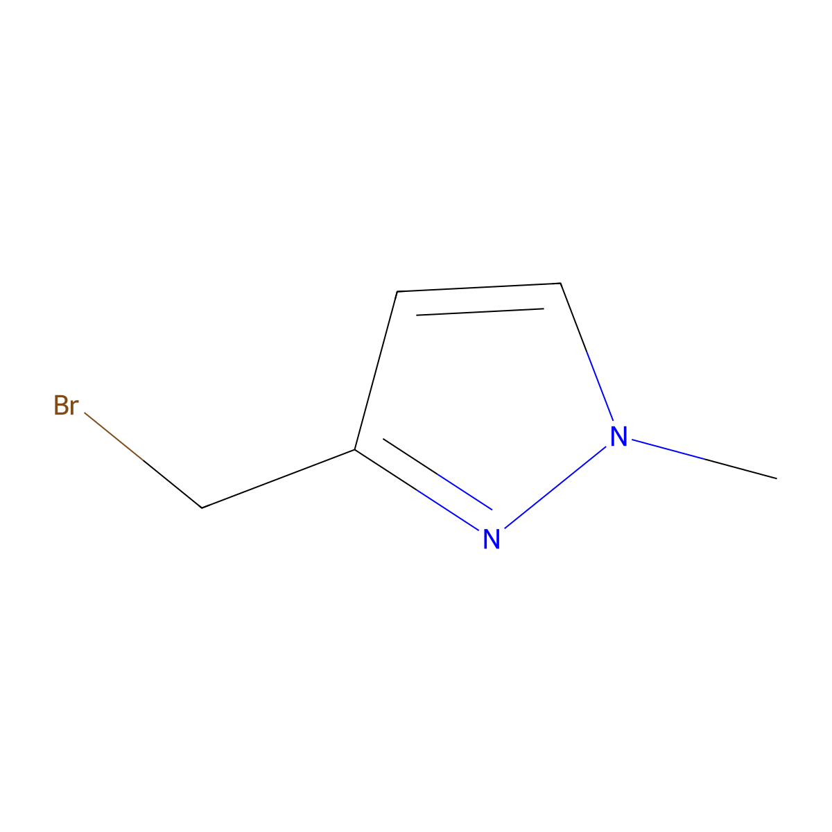 3-(Bromomethyl)-1-methyl-1H-pyrazole molecular structure, CAS 102846-13-9