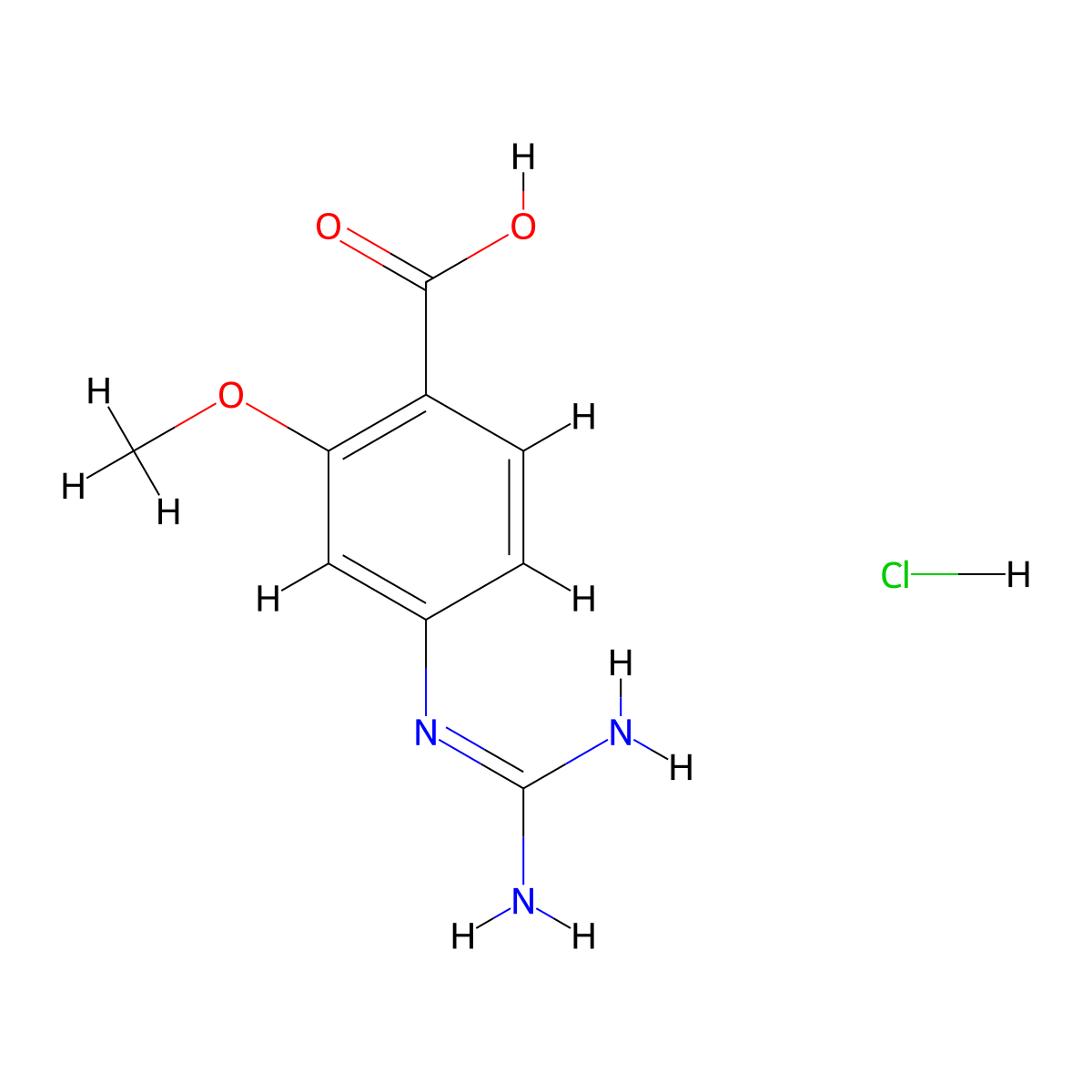 4-Guanidino-2-Methoxybenzoic Acid Hydrochloride molecular structure, CAS 1028486-08-9