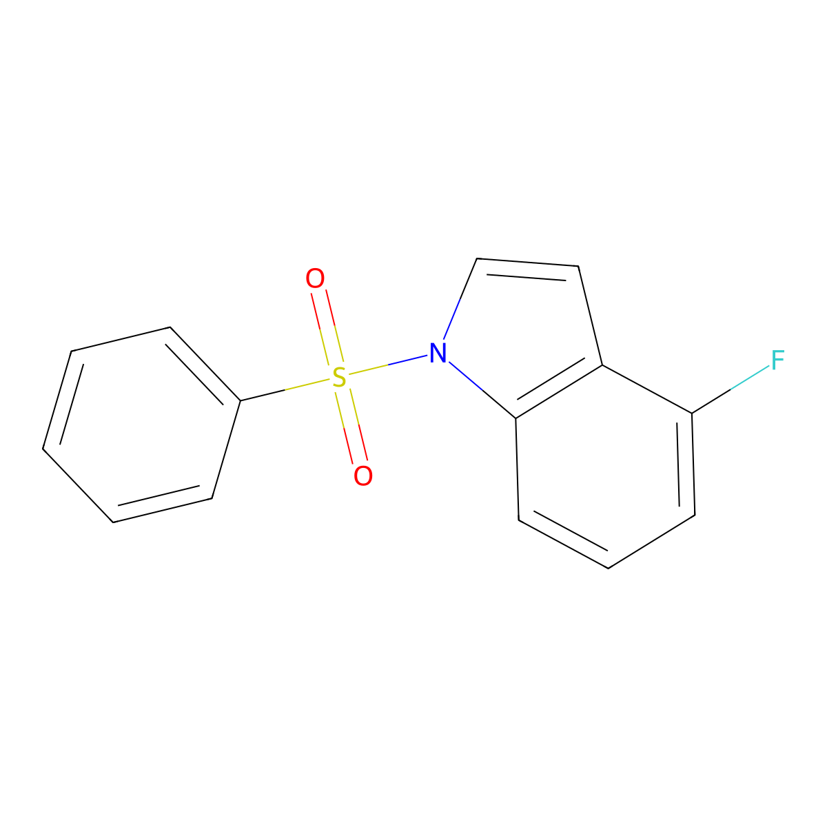 1H-Indole, 4-fluoro-1-(phenylsulfonyl)- molecular structure, CAS 102855-23-2