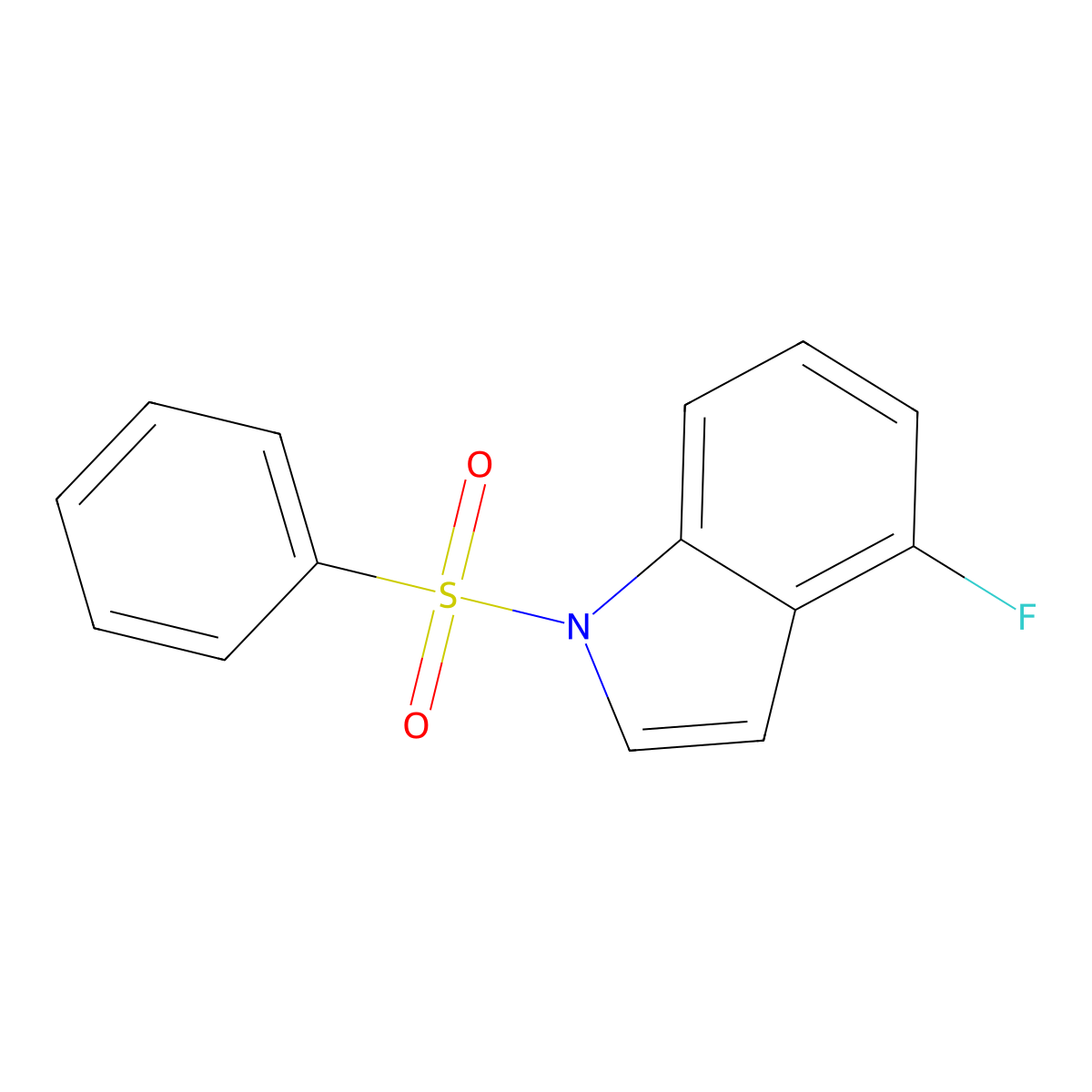1H-Indole, 4-fluoro-1-(phenylsulfonyl)- molecular structure, CAS 102855-23-2