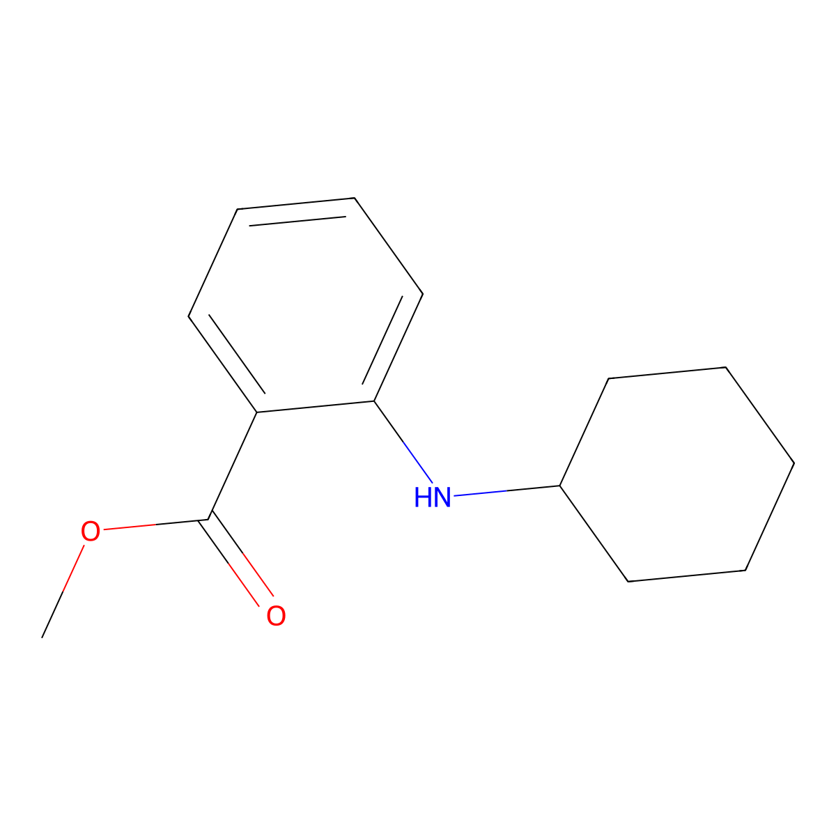 Methyl 2-(cyclohexylamino)benzoate molecular structure, CAS 10286-54-1
