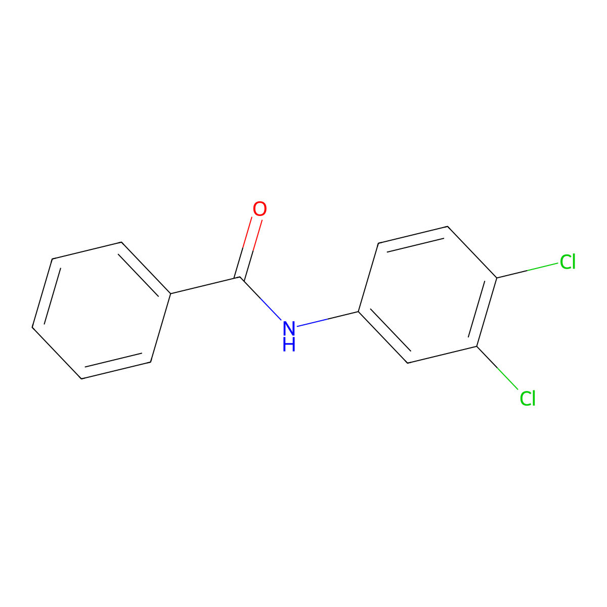 Benzamide, N-(3,4-dichlorophenyl)- molecular structure, CAS 10286-75-6