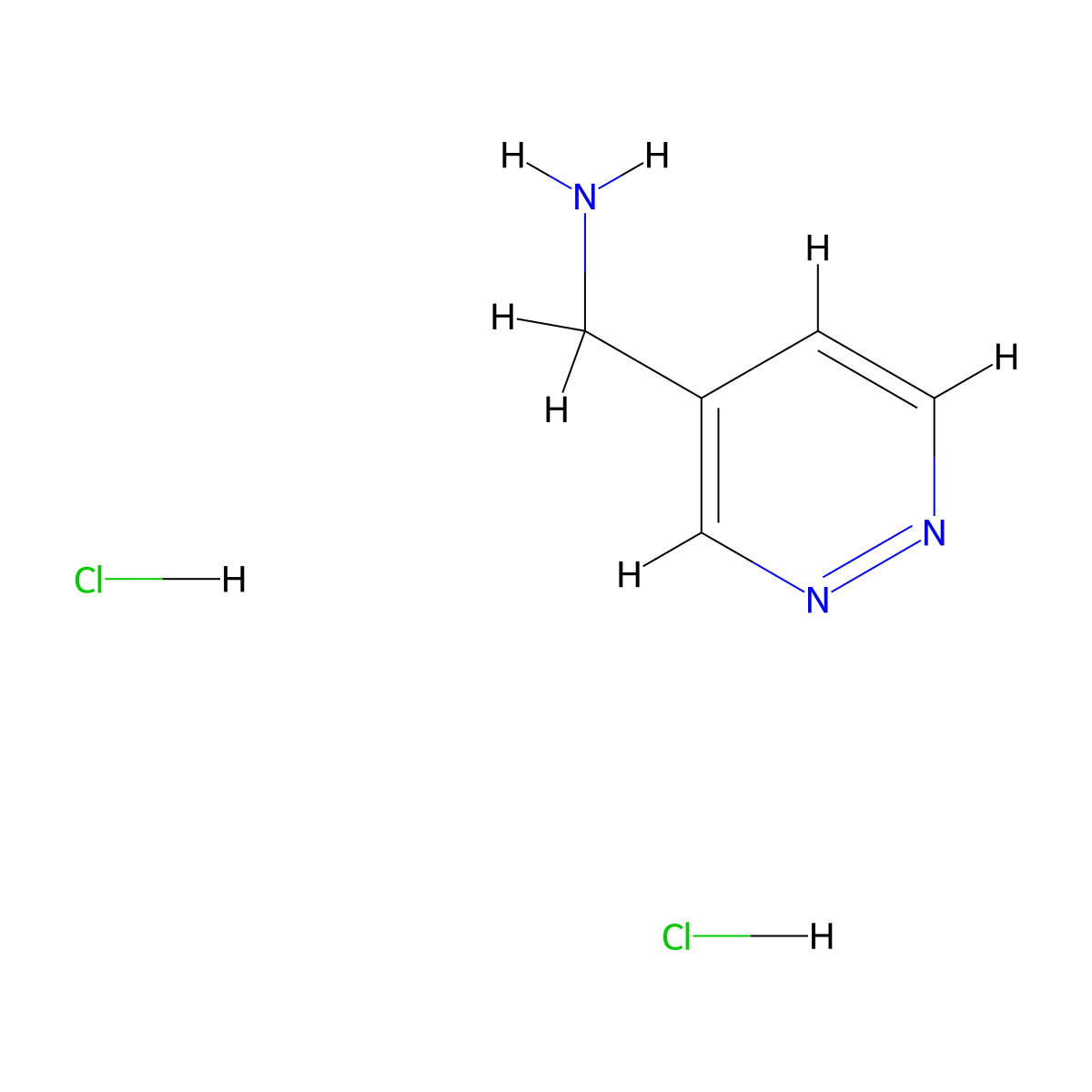 1-(Pyridazin-4-yl)methanamine dihydrochloride molecular structure, CAS 1028615-75-9