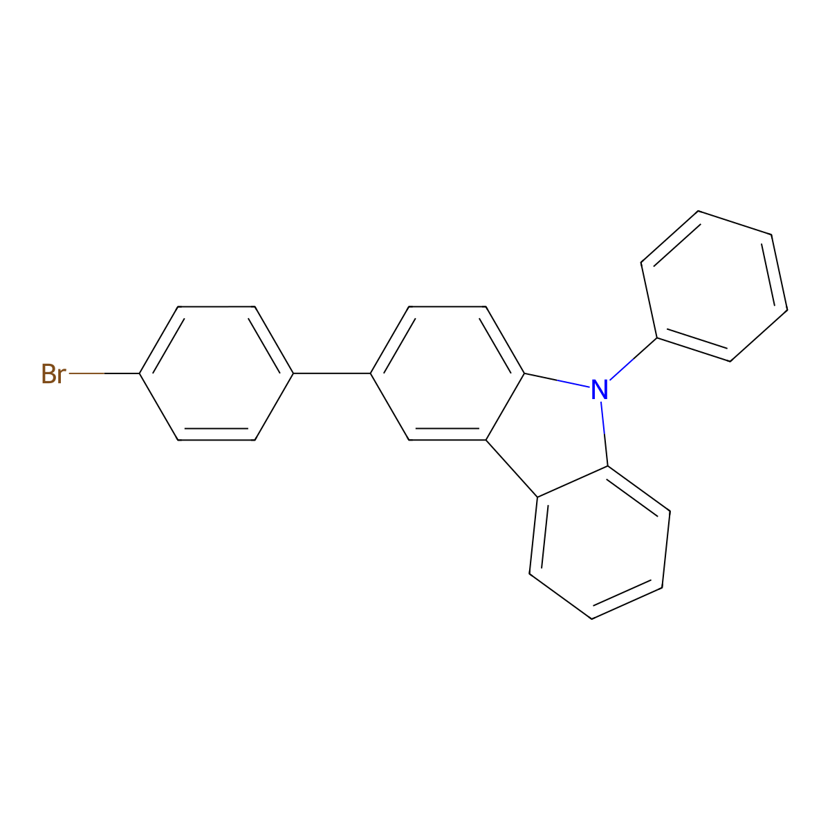 3-(4-Bromophenyl)-9-phenylcarbazole molecular structure, CAS 1028647-93-9