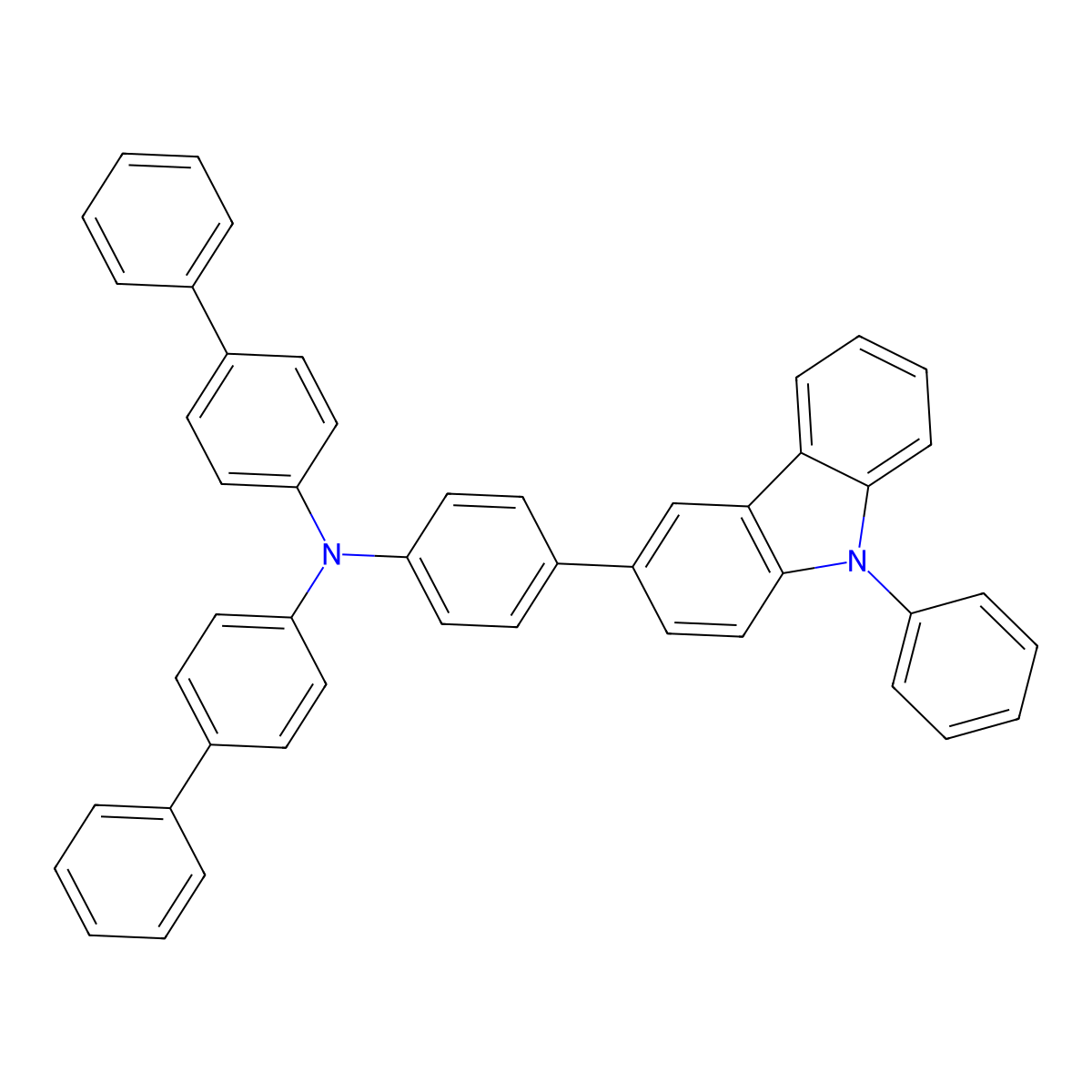 N-([1,1'-Biphenyl]-4-yl)-N-(4-(9-phenyl-9H-carbazol-3-yl)phenyl)-[1,1'-biphenyl]-4-amine molecular structure, CAS 1028648-47-6