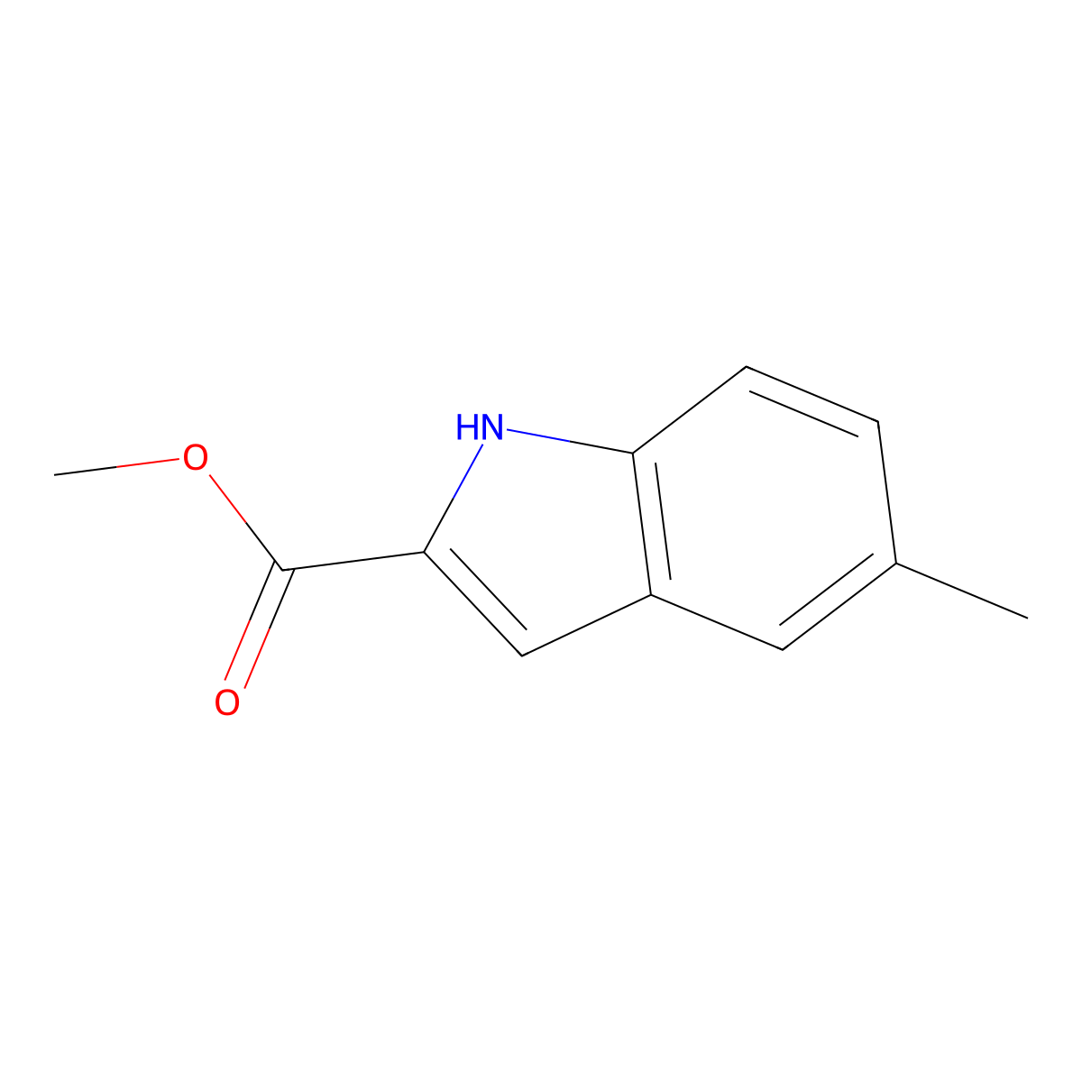 Methyl 5-methyl-1H-indole-2-carboxylate molecular structure, CAS 102870-03-1