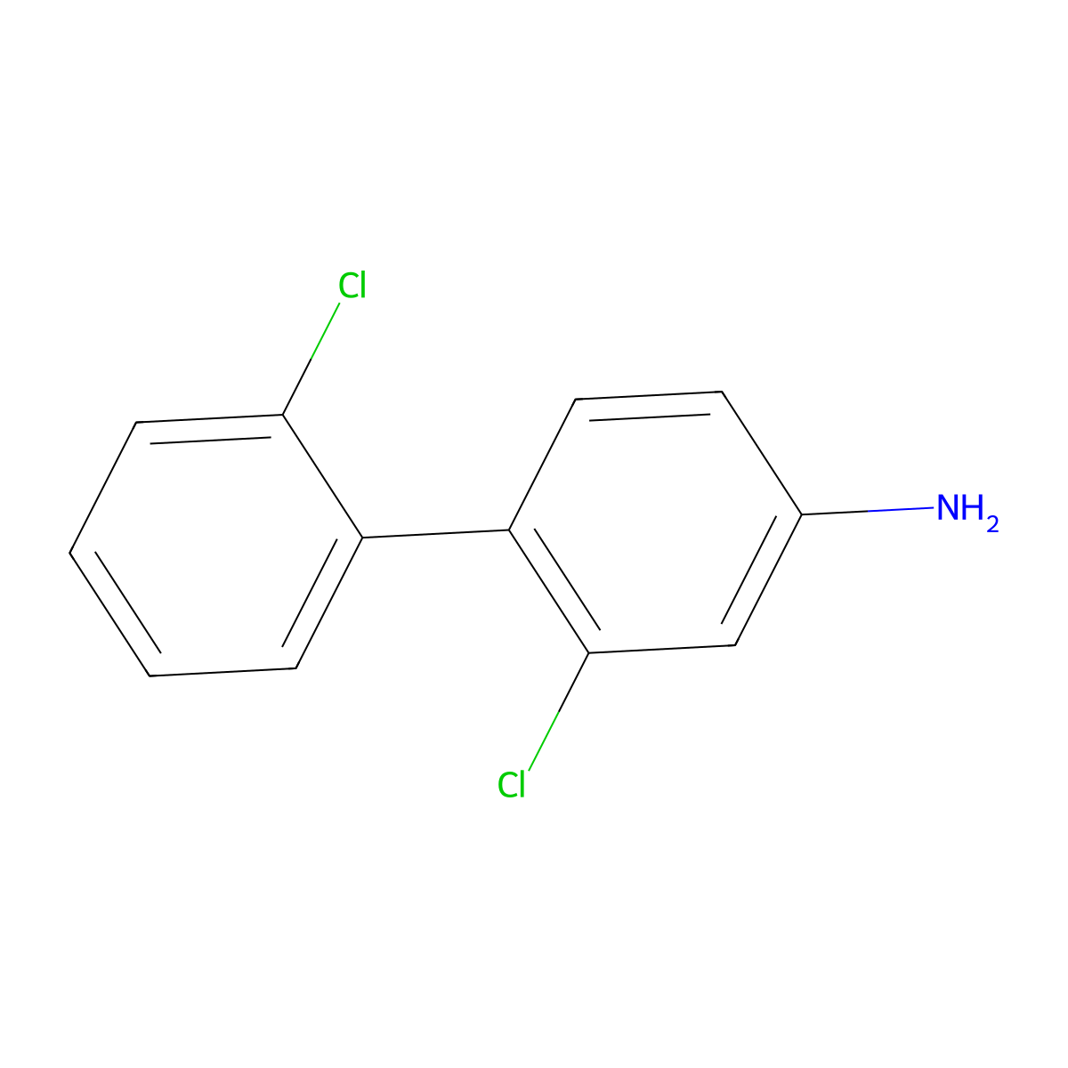 [1,1'-Biphenyl]-4-amine, 2,2'-dichloro- molecular structure, CAS 102871-33-0