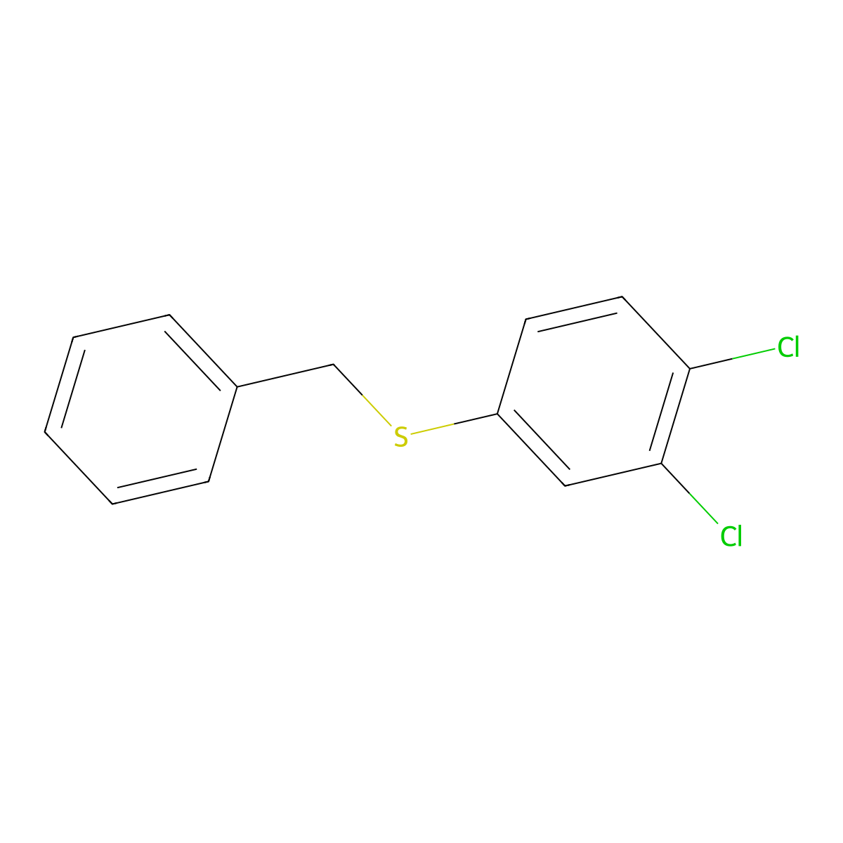Benzene, 1,2-dichloro-4-[(phenylmethyl)thio]- molecular structure, CAS 102871-53-4