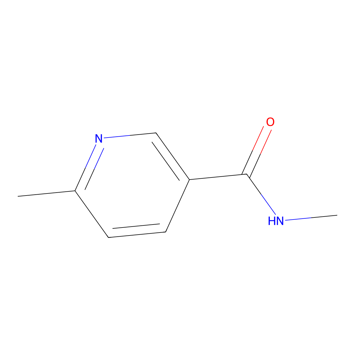 N,6-dimethylpyridine-3-carboxamide molecular structure, CAS 102871-59-0