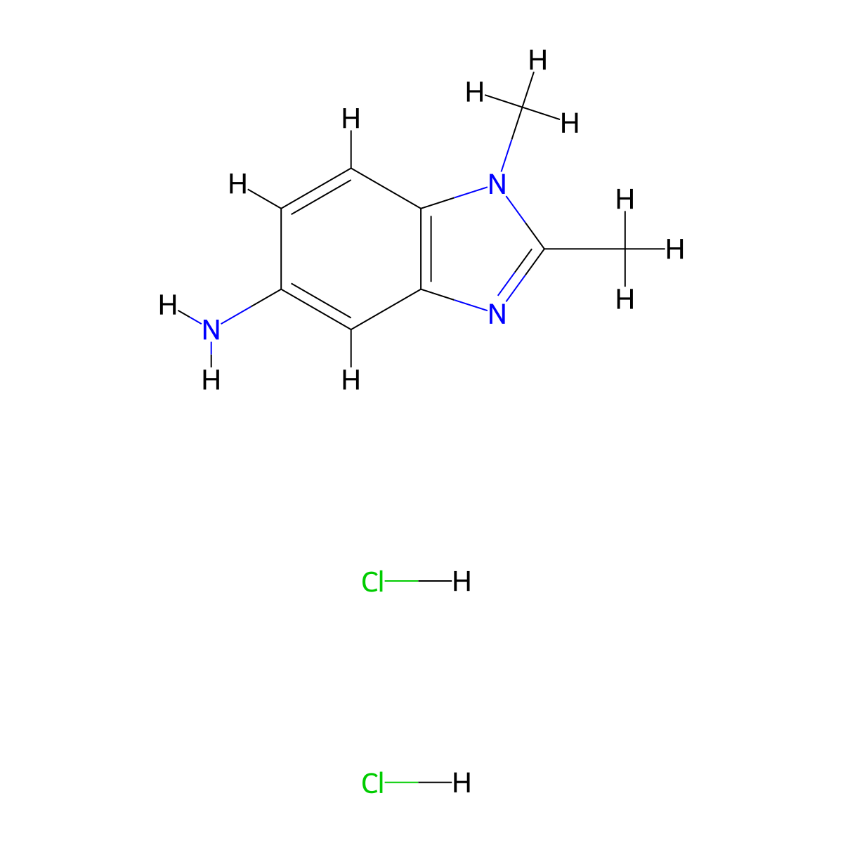 1,2-Dimethyl-1H-benzoimidazol-5-ylamine dihydrochloride molecular structure, CAS 102872-45-7