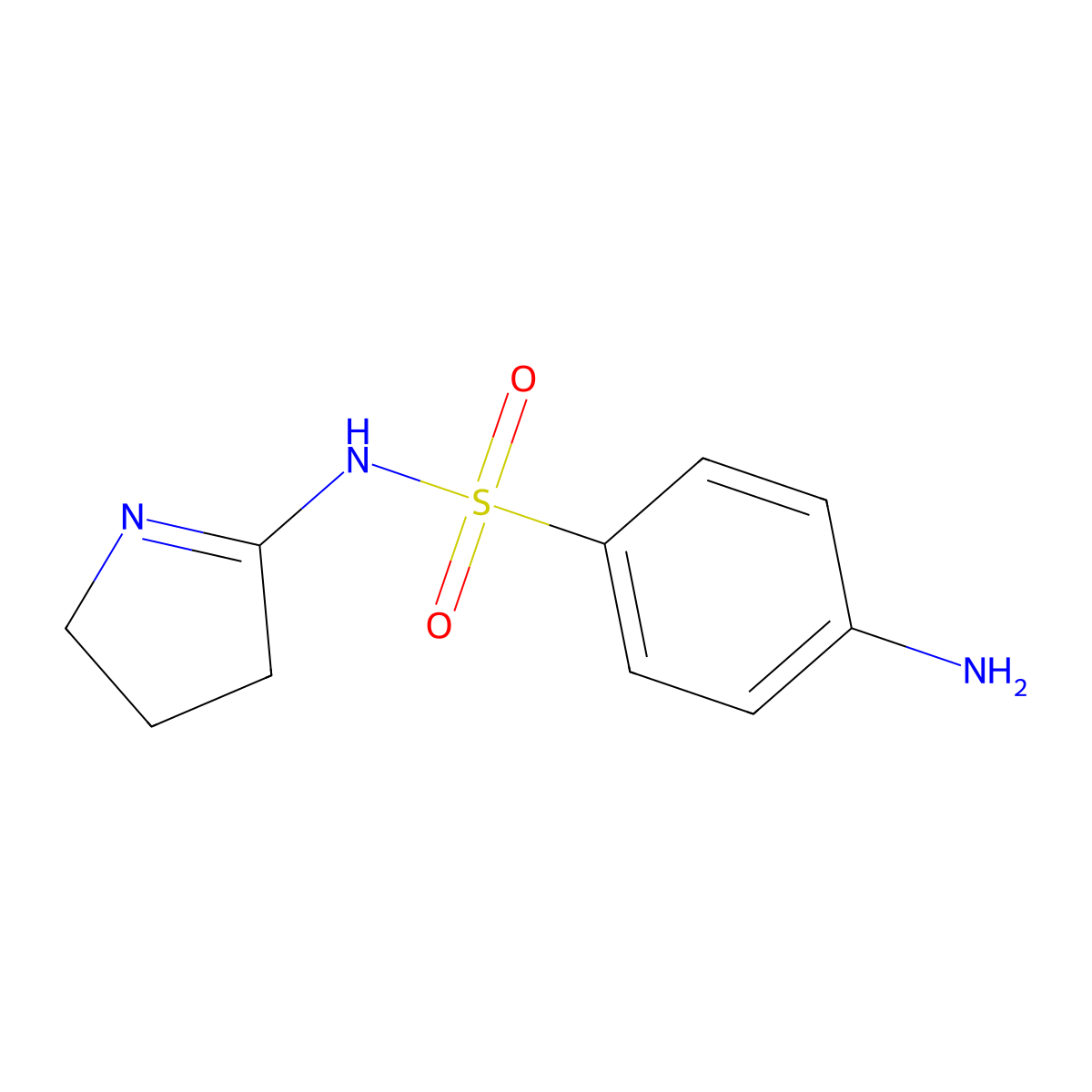 4-amino-N-(3,4-dihydro-2H-pyrrol-5-yl)benzene-1-sulfonamide molecular structure, CAS 102873-09-6