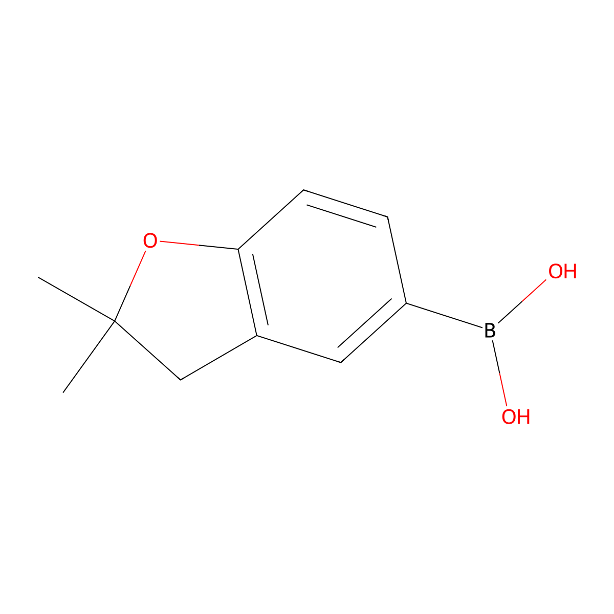 (2,2-Dimethyl-2,3-dihydro-1-benzofuran-5-yl)boronic acid molecular structure, CAS 1028748-08-4