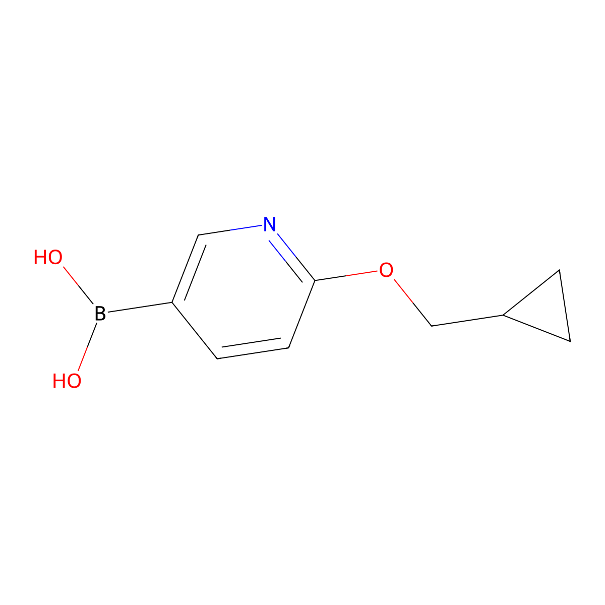 (6-(Cyclopropylmethoxy)pyridin-3-yl)boronic acid molecular structure, CAS 1028749-31-6