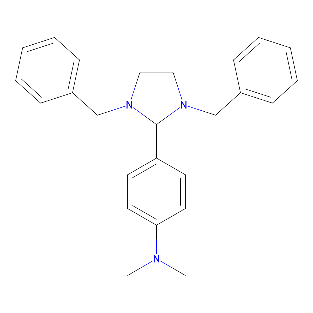4-(1,3-dibenzylimidazolidin-2-yl)-N,N-dimethylaniline molecular structure, CAS 102875-36-5