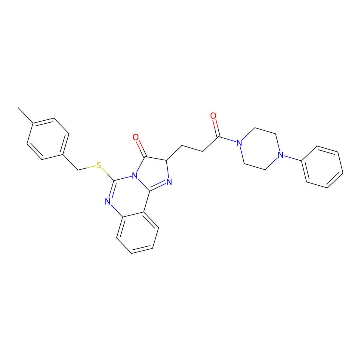 5-{[(4-methylphenyl)methyl]sulfanyl}-2-[3-oxo-3-(4-phenylpiperazin-1-yl)propyl]-2H,3H-imidazo[1,2-c]quinazolin-3-one molecular structure, CAS 1028770-72-0