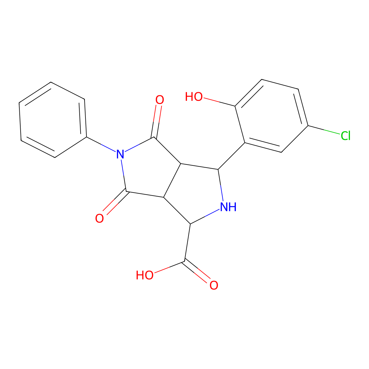 3-(5-Chloro-2-hydroxyphenyl)-4,6-dioxo-5-phenyloctahydropyrrolo[3,4-c]pyrrole-1-carboxylic acid molecular structure, CAS 1028772-54-4