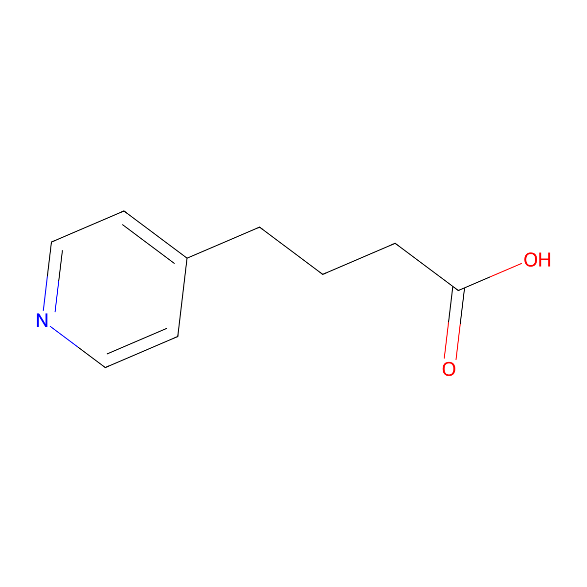 4-Pyridinebutanoic acid molecular structure, CAS 102878-73-9