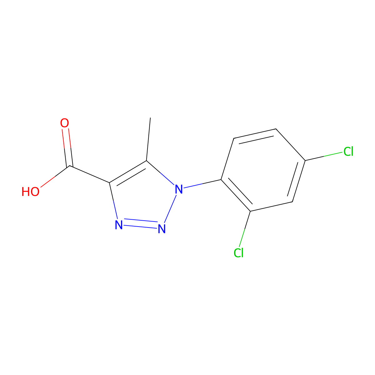 1-(2,4-dichlorophenyl)-5-methyl-1H-1,2,3-triazole-4-carboxylic acid molecular structure, CAS 102879-02-7
