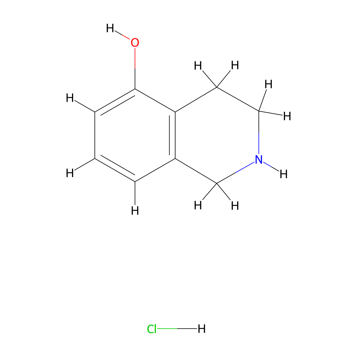 1,2,3,4-Tetrahydroisoquinolin-5-ol hydrochloride molecular structure, CAS 102879-34-5