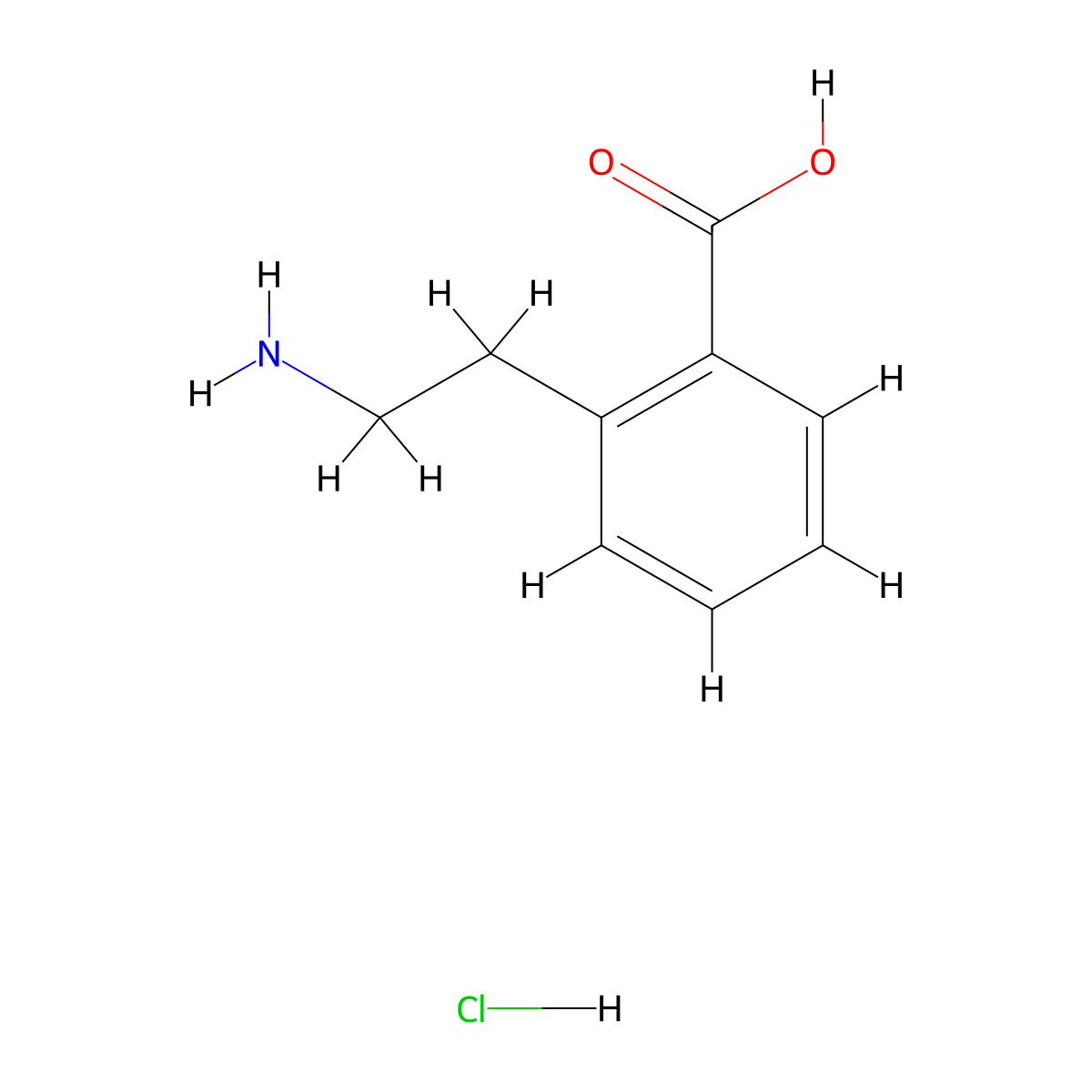 2-(2-Aminoethyl)benzoic acid hydrochloride molecular structure, CAS 102879-42-5