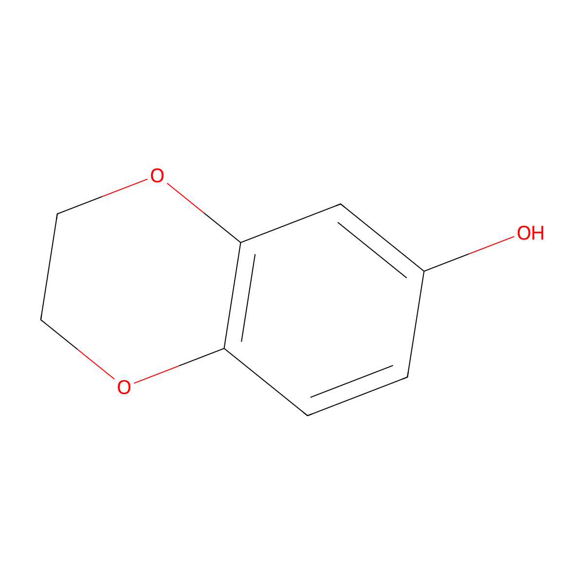 2,3-Dihydro-1,4-benzodioxin-6-ol molecular structure, CAS 10288-72-9