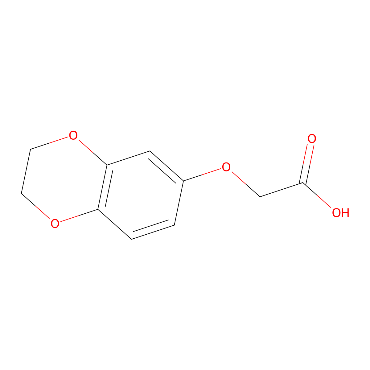 (2,3-Dihydro-benzo[1,4]dioxin-6-yloxy)-acetic acid molecular structure, CAS 10288-82-1
