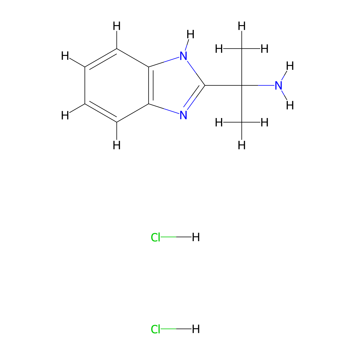 [1-(1H-benzimidazol-2-yl)-1-methylethyl]amine dihydrochloride molecular structure, CAS 102880-52-4