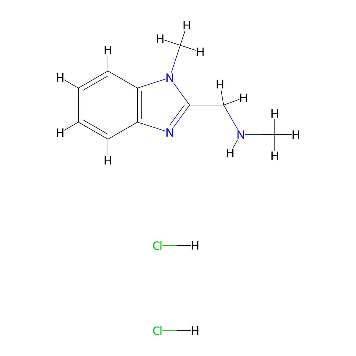 methyl[(1-methyl-1H-1,3-benzodiazol-2-yl)methyl]amine dihydrochloride molecular structure, CAS 102880-53-5