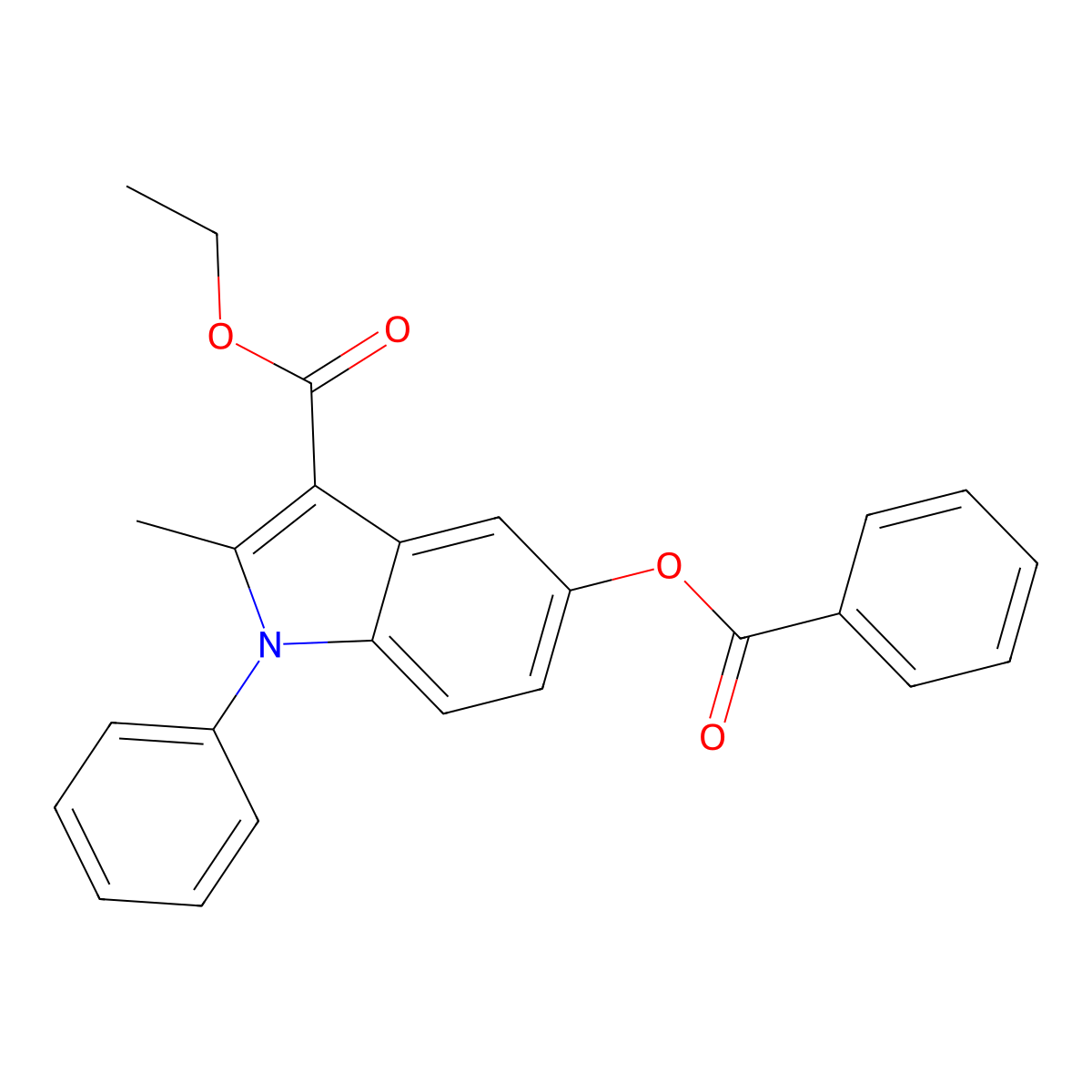 ethyl 5-(benzoyloxy)-2-methyl-1-phenyl-1H-indole-3-carboxylate molecular structure, CAS 102883-05-6
