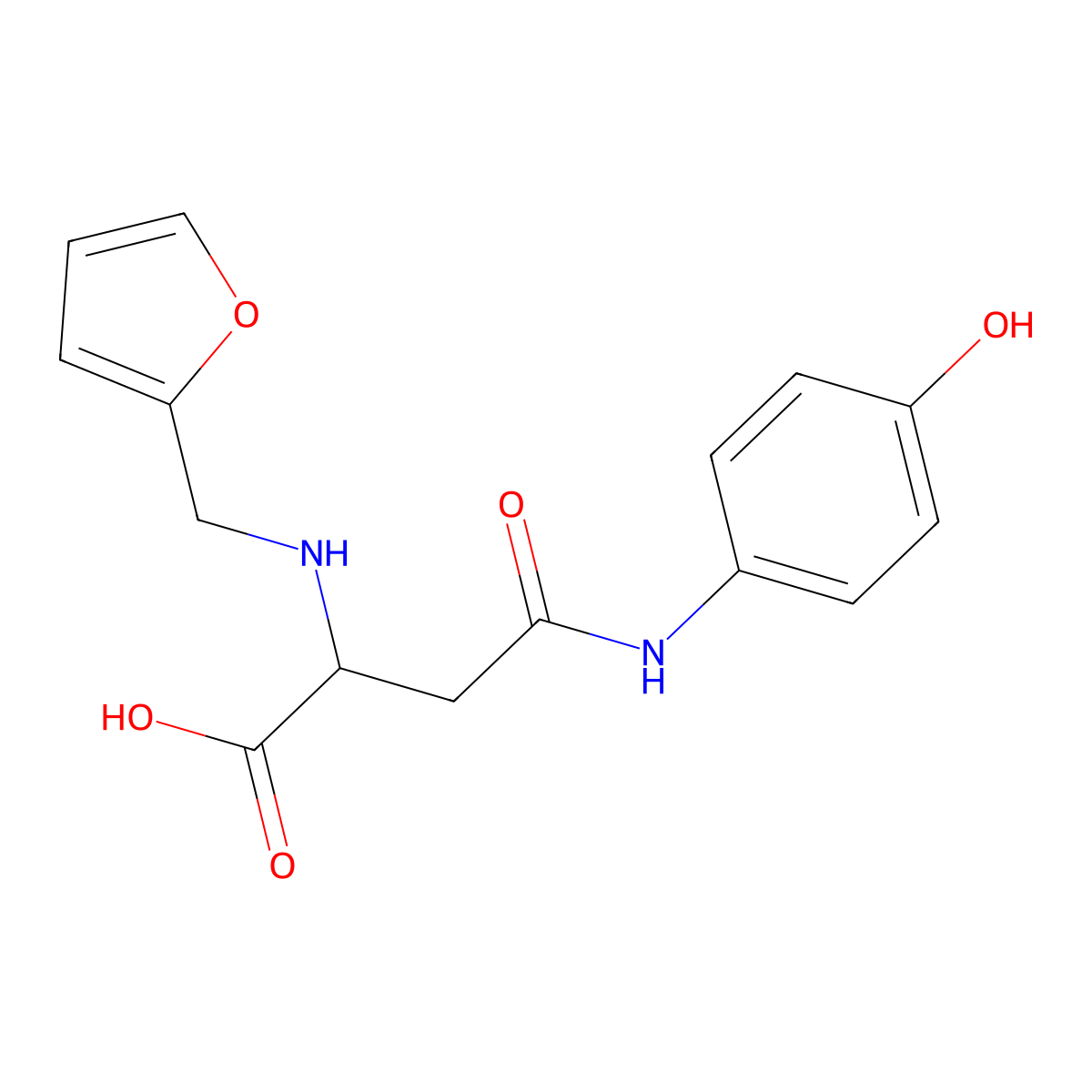 2-((Furan-2-ylmethyl)amino)-4-((4-hydroxyphenyl)amino)-4-oxobutanoic acid molecular structure, CAS 1028837-65-1