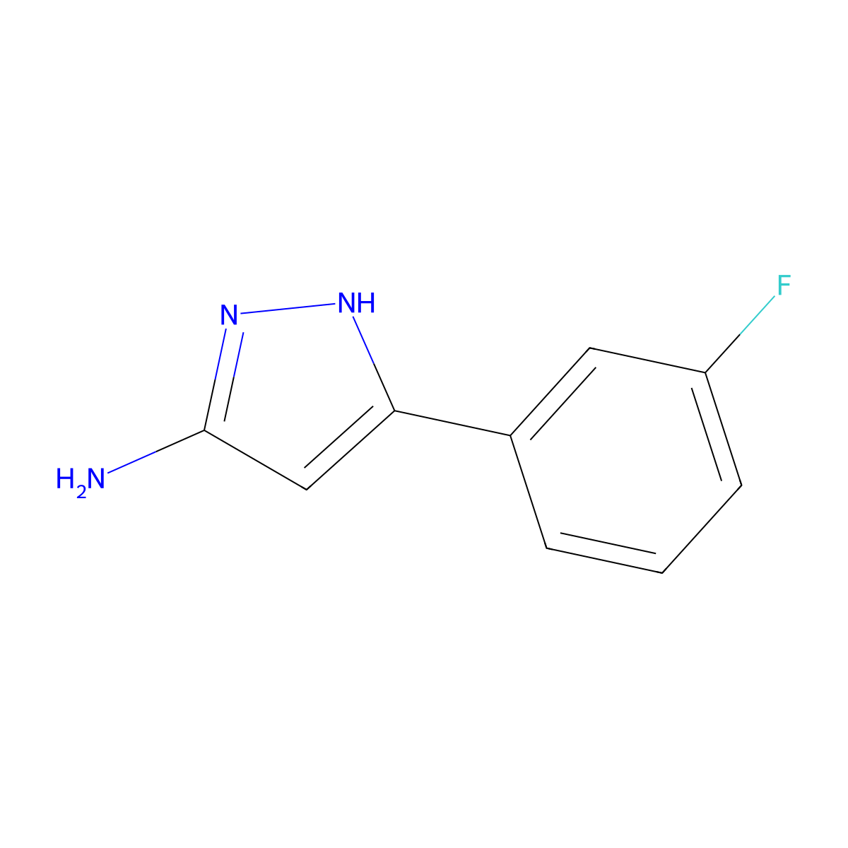 5-(3-Fluorophenyl)-1H-pyrazol-3-amine molecular structure, CAS 1028842-99-0