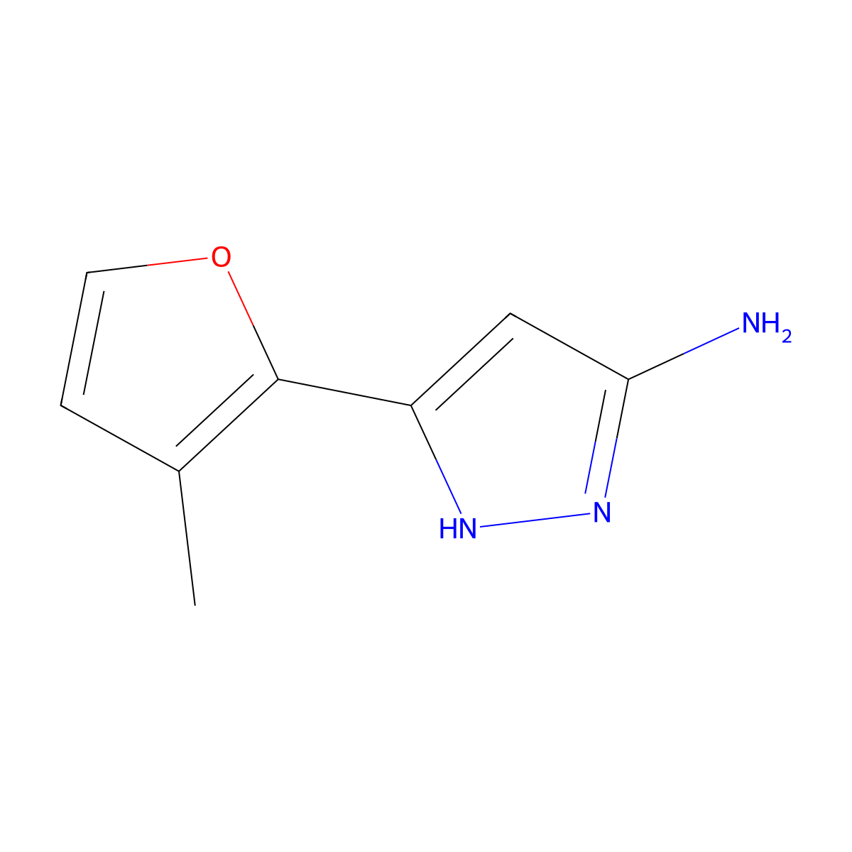 3-Amino-5-(3-methyl-2-furyl)pyrazole molecular structure, CAS 1028843-01-7